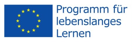 Das Bild zeigt das Comenius-Logo mit der Flagge der EU und dem Schriftzug "Programm für lebenslanges Lernen".